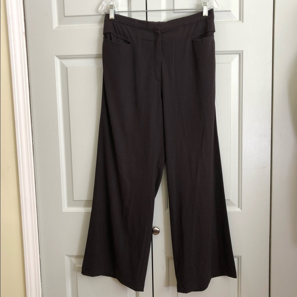 Jil Sander Wool Wide Leg Pants Brown Size 42
